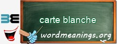 WordMeaning blackboard for carte blanche